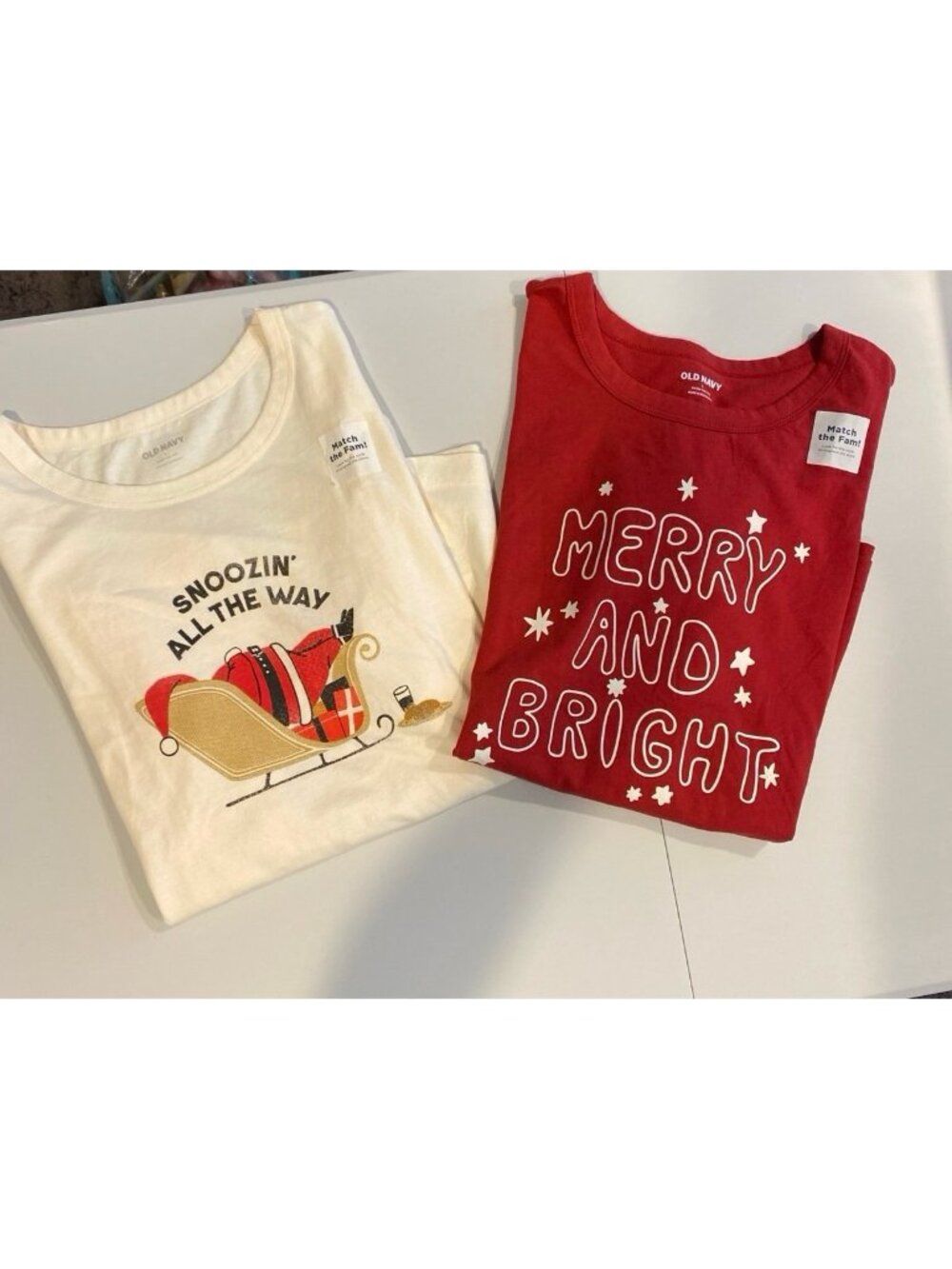 NWT Old Navy Christmas Holiday 100% Cotton Pajama Lounge Shirts Size Large
